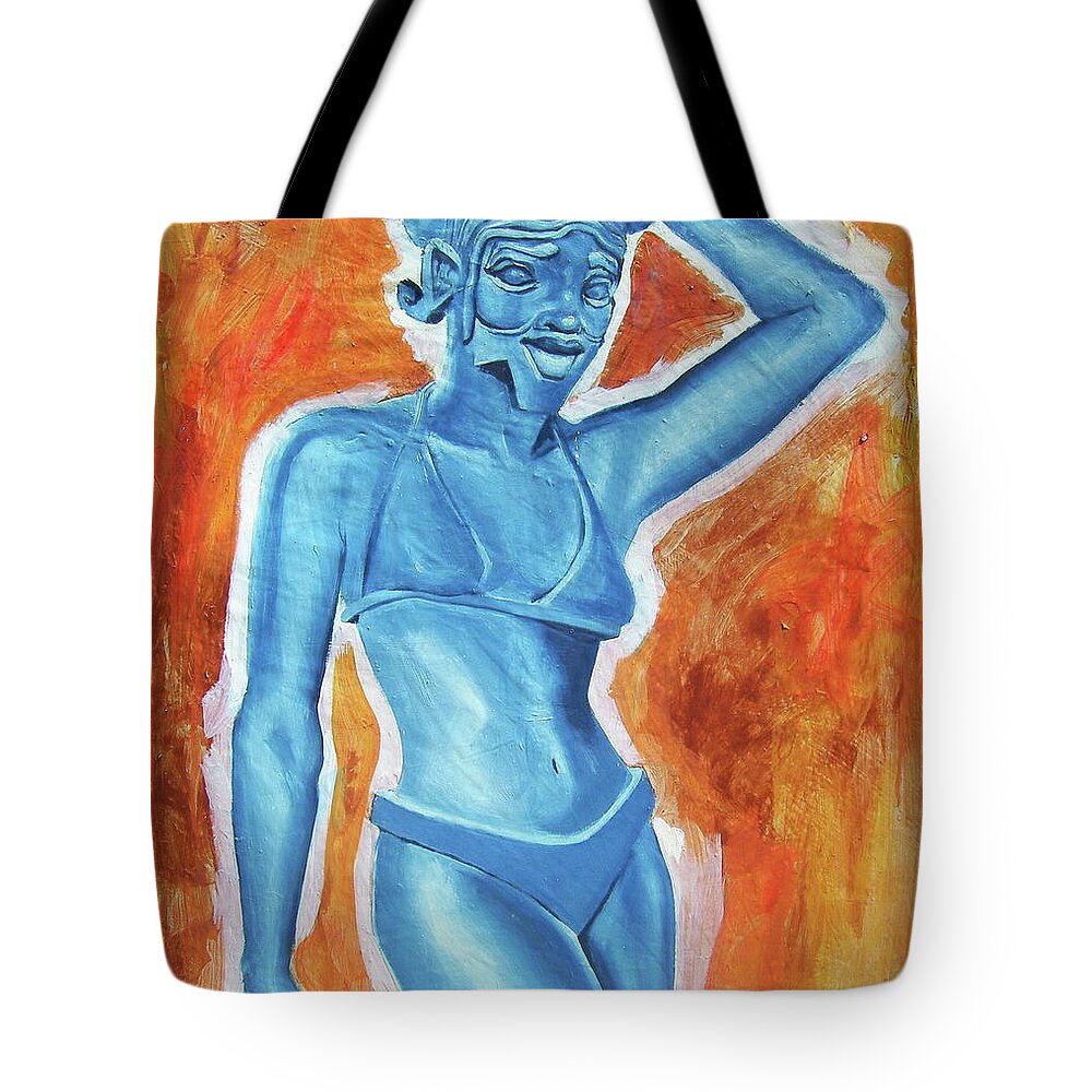 Goddess Tote Bag featuring the painting Goddess by Laura Pierre-Louis
