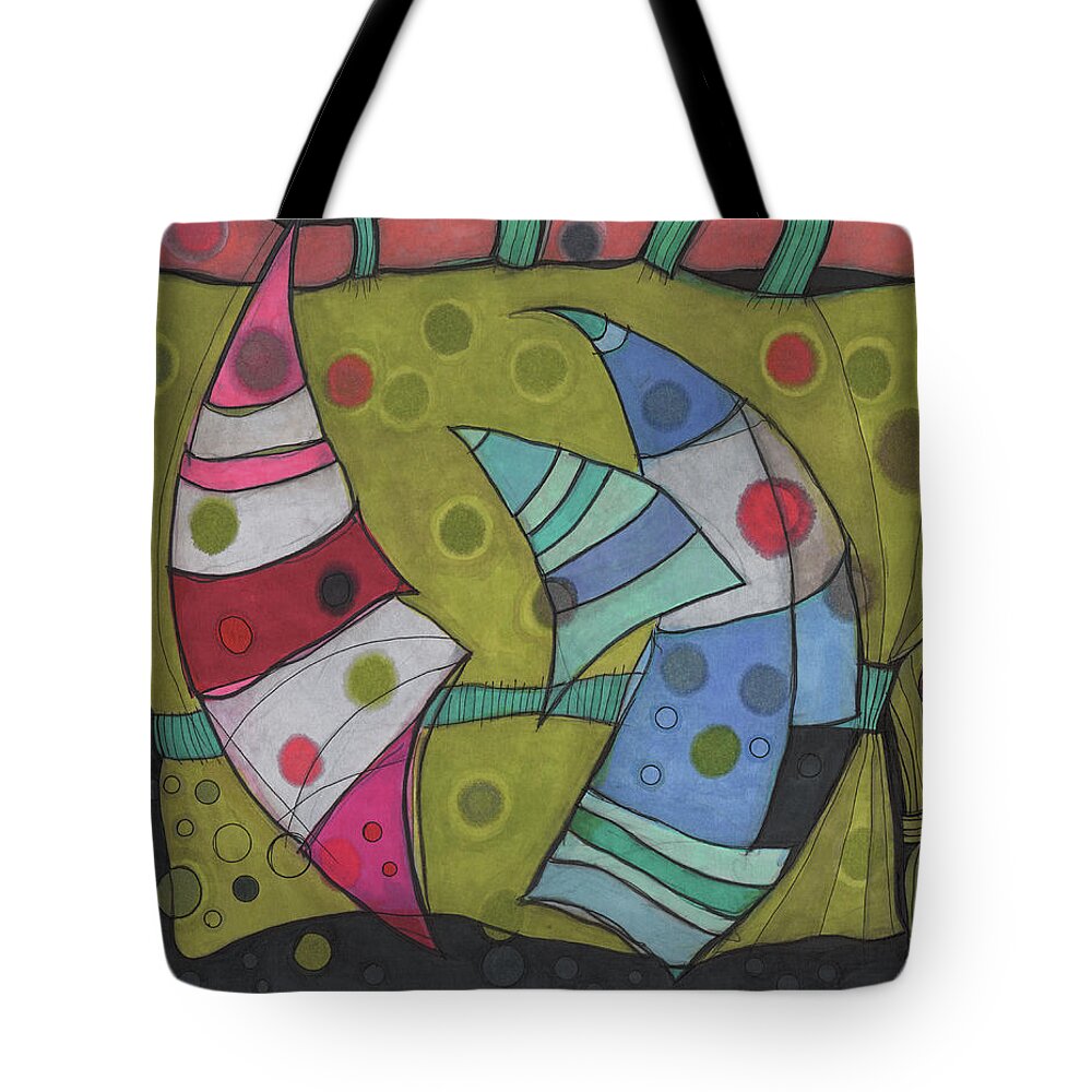 Abstract Tote Bag featuring the drawing Going In Circles by Sandra Church