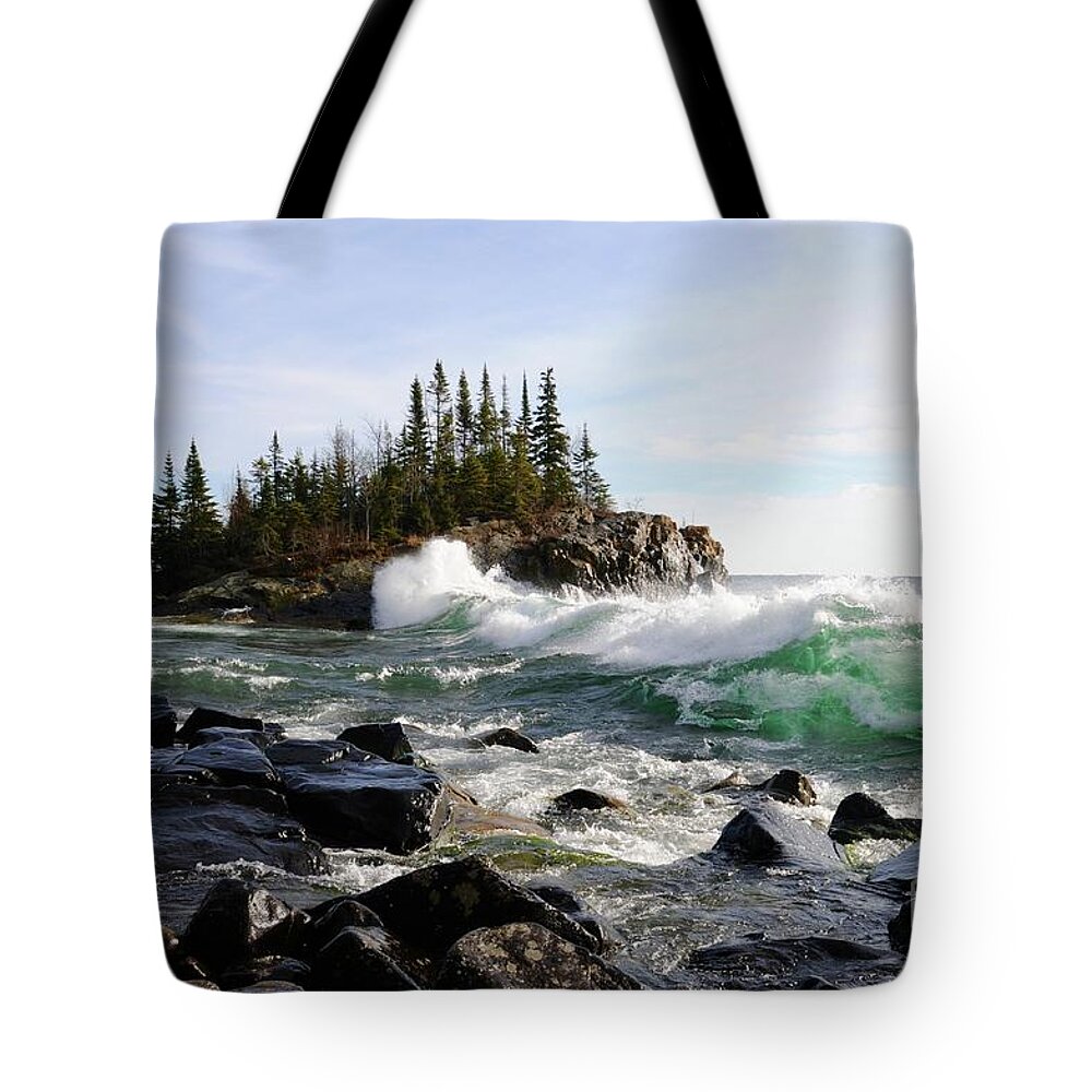 Waves Tote Bag featuring the photograph Going Wild by Sandra Updyke