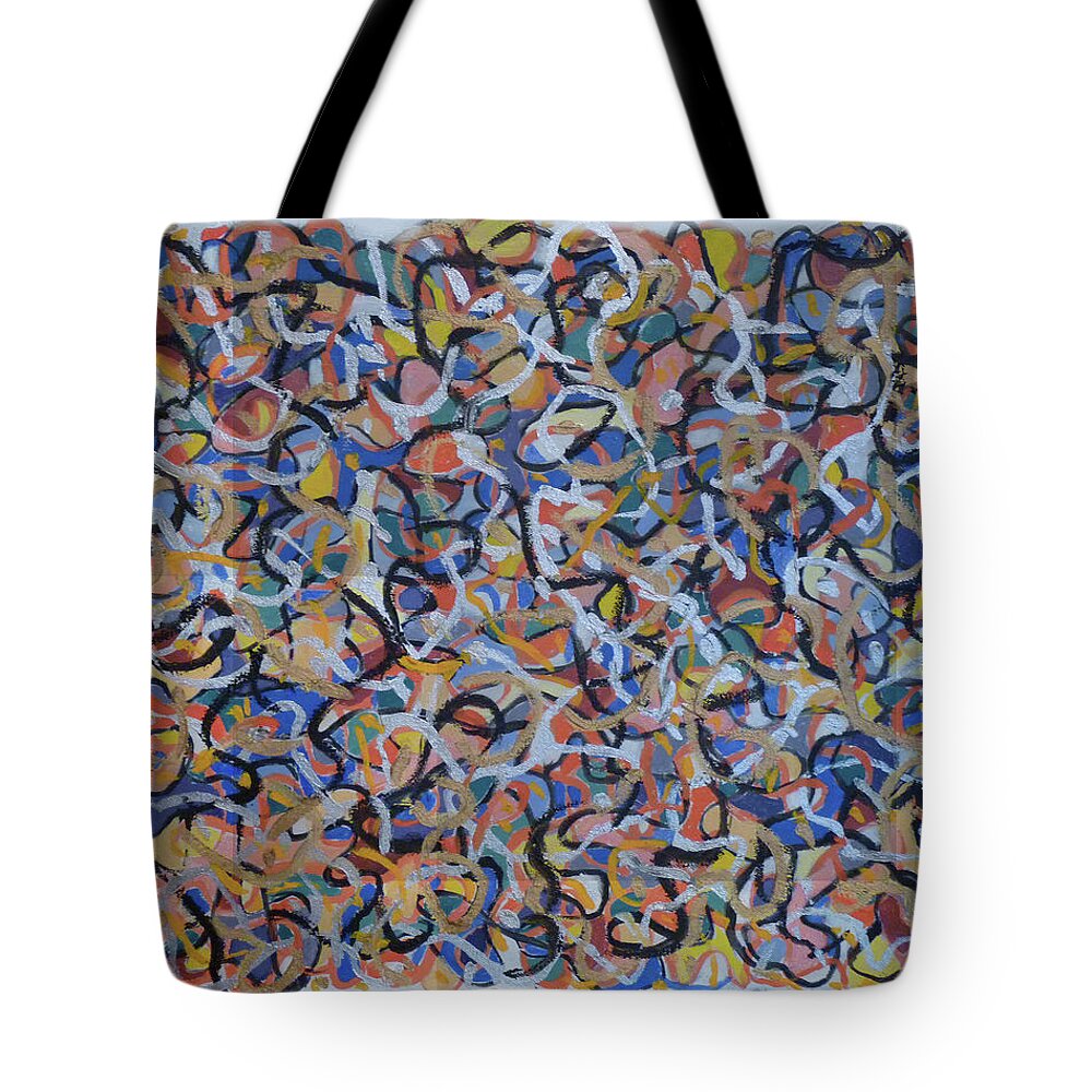 Abstract Tote Bag featuring the painting Gold and Silver Swirls by Stan Chraminski