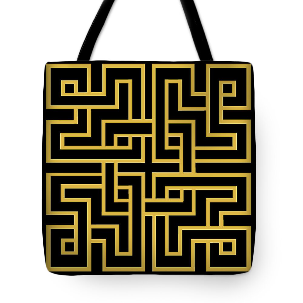 Gold Geo 6 Tote Bag featuring the digital art Gold Geo 6 by Chuck Staley