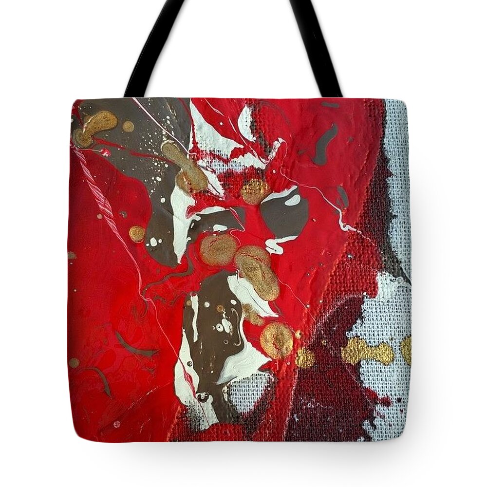 Abstract Tote Bag featuring the painting gold inhaling Jaffar by Gyula Julian Lovas