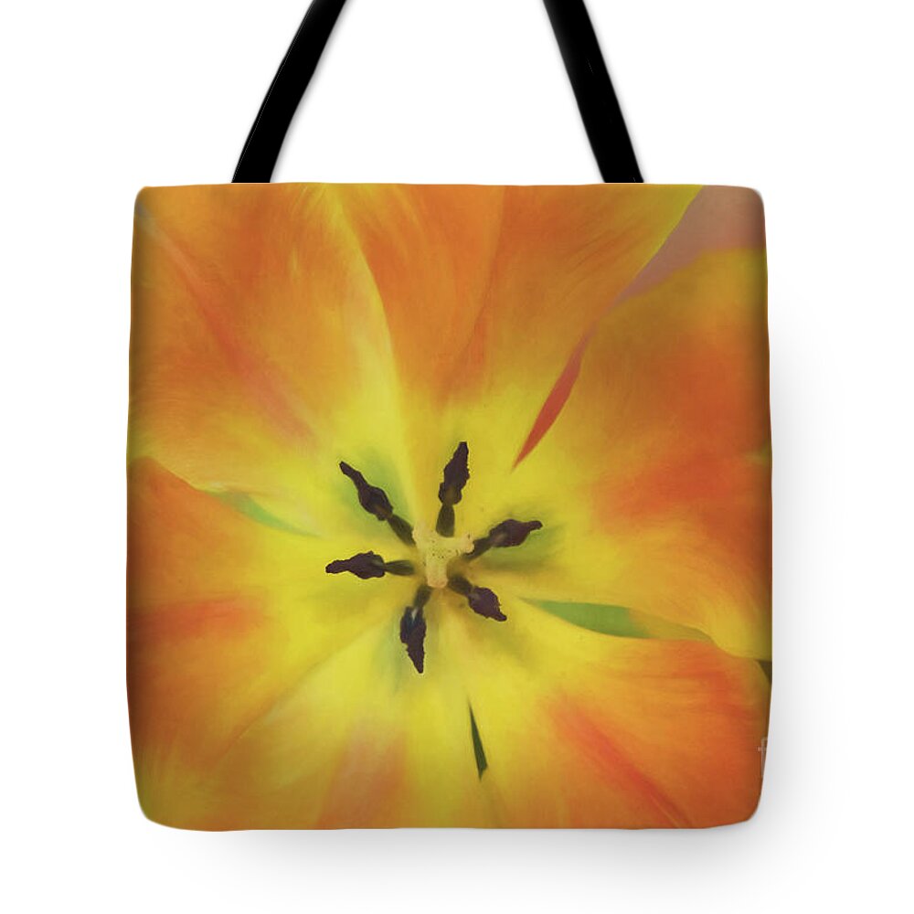 Tulip Tote Bag featuring the photograph Gold Tulip Explosion by Teresa Wilson