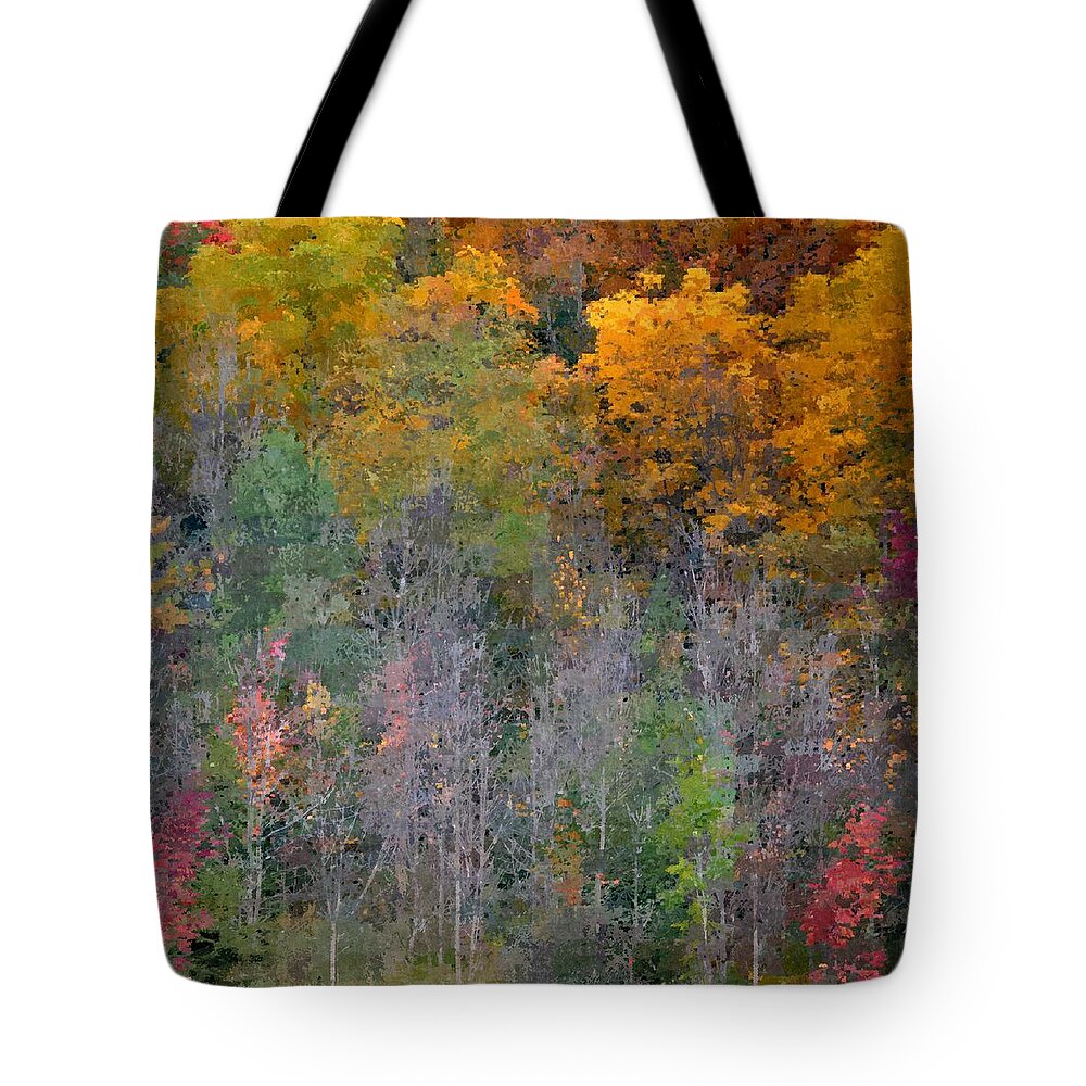 Art Tote Bag featuring the photograph Gold Woods by Joan Han