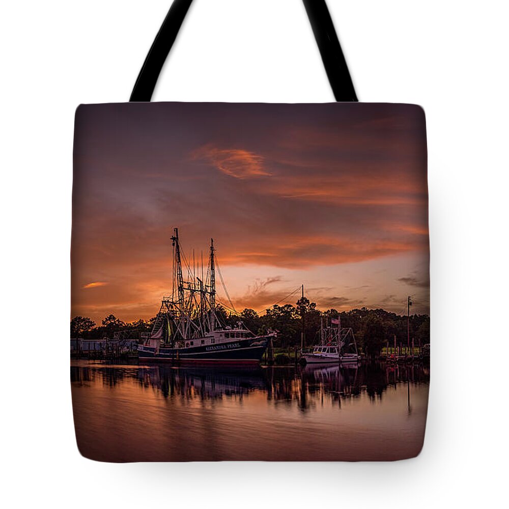Sunset Tote Bag featuring the photograph Golden Bayou Sunset by Brad Boland