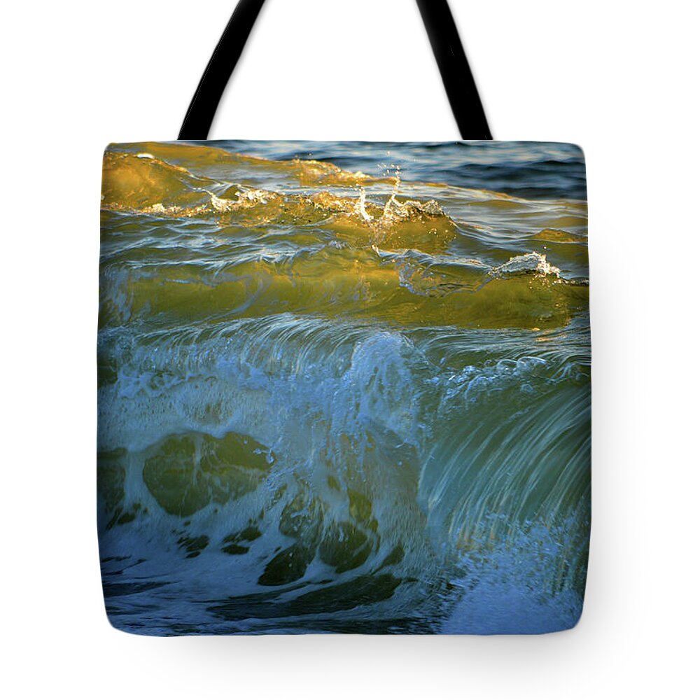 Ocean Tote Bag featuring the photograph Golden Cascade by Dianne Cowen Cape Cod Photography