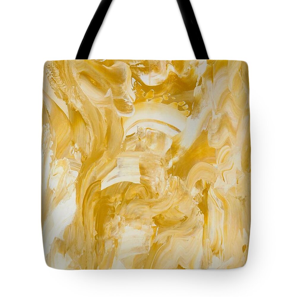 Golden Flow Tote Bag featuring the painting Golden Flow by Irene Hurdle
