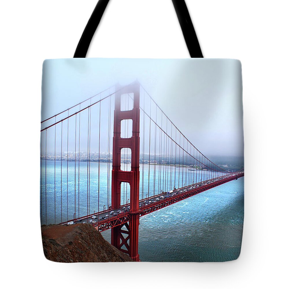 San Francisco Tote Bag featuring the photograph Golden Gate Bridge by Abram House