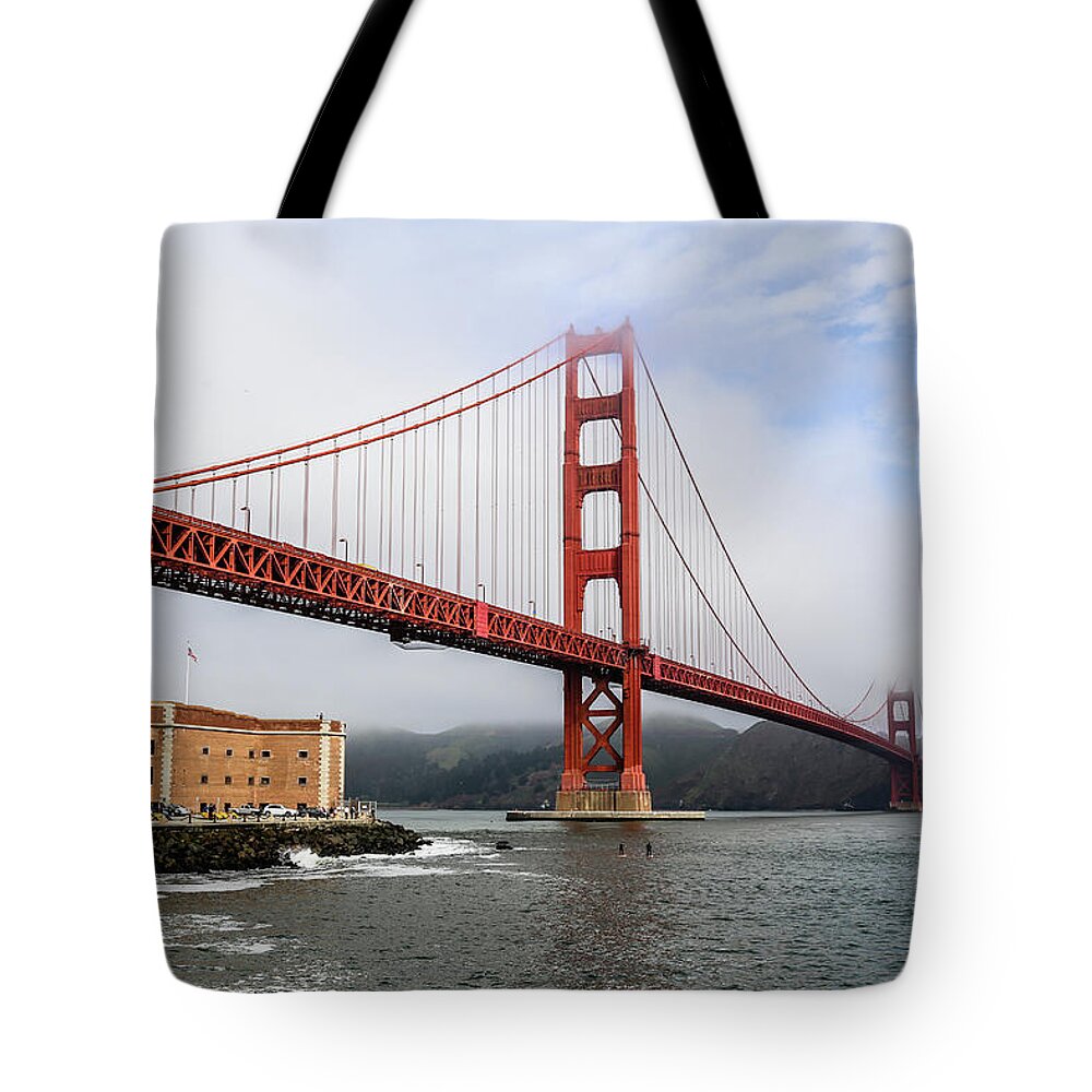 Usa Tote Bag featuring the photograph Golden Gate Bridge by Alberto Zanoni
