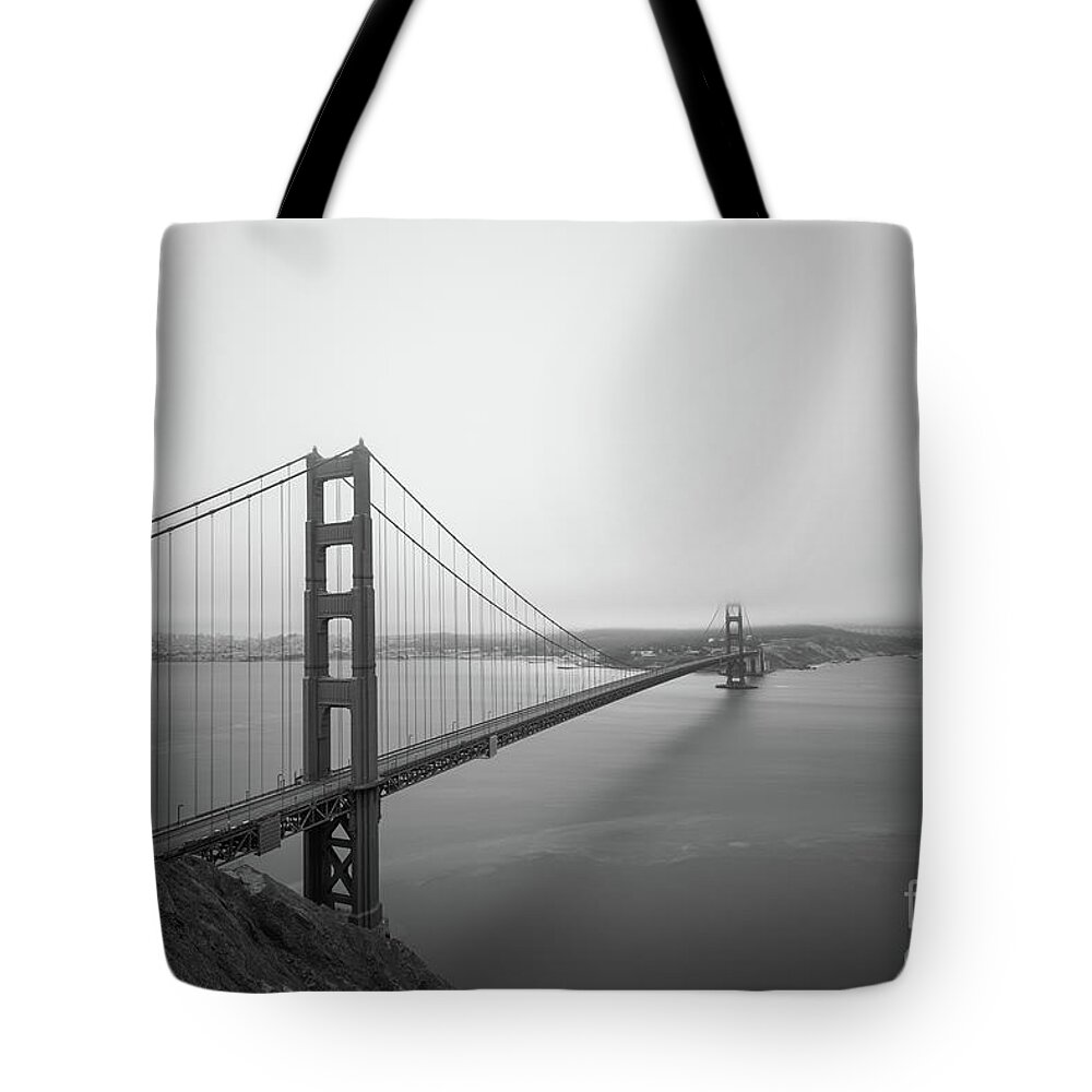 San Fransisco Tote Bag featuring the photograph Golden Gate Bridge BW by Michael Ver Sprill