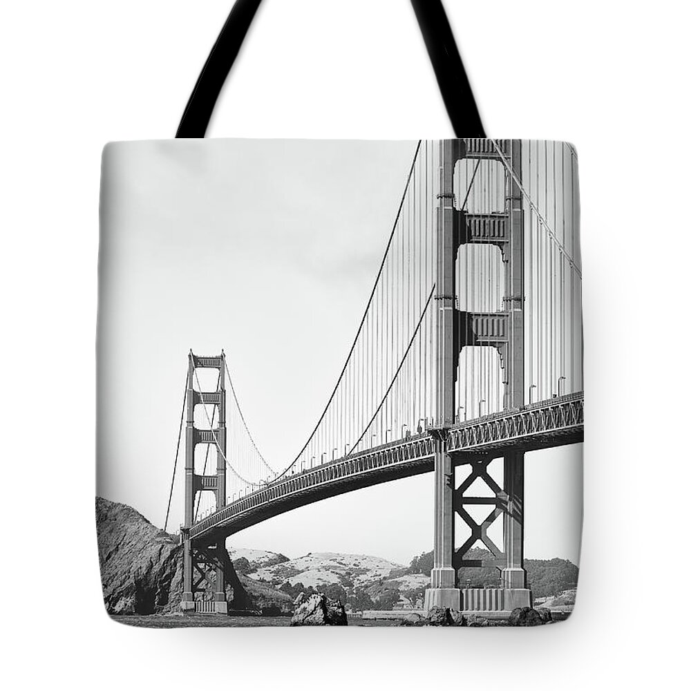 Architecture Tote Bag featuring the photograph Golden Gate Bridge from Baker Beach 2 by Dean Birinyi