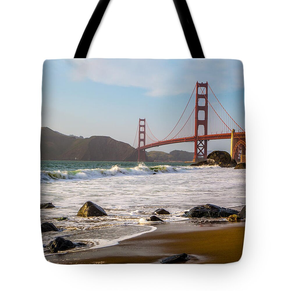 Golden Gate Bridge Tote Bag featuring the photograph Golden Gate Bridge by Lev Kaytsner