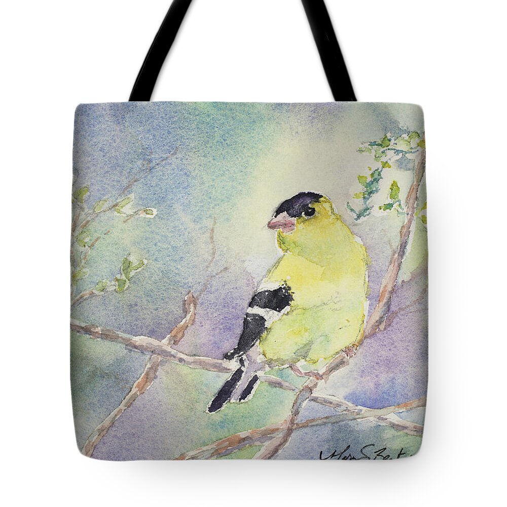 Gold Tote Bag featuring the painting Golden Glow by Mary Benke