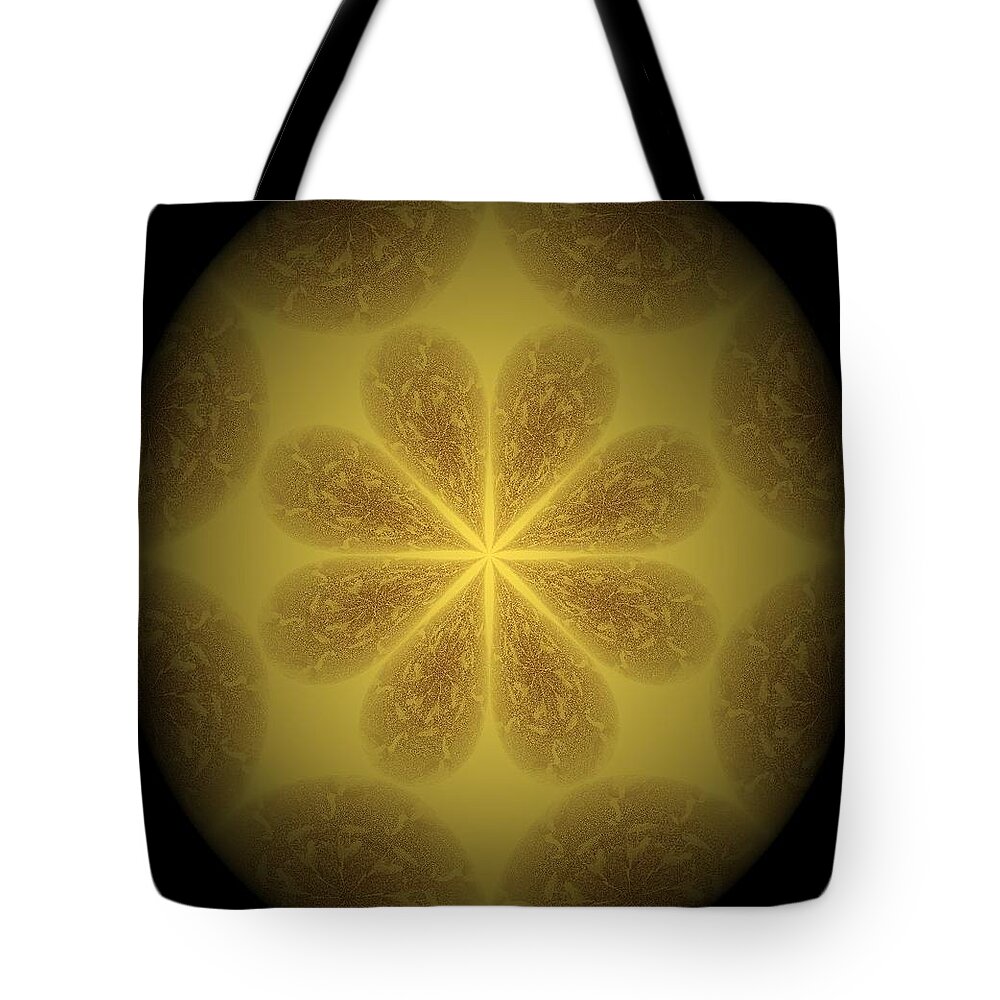 Oval Tote Bag featuring the digital art Golden Jewel by Ee Photography