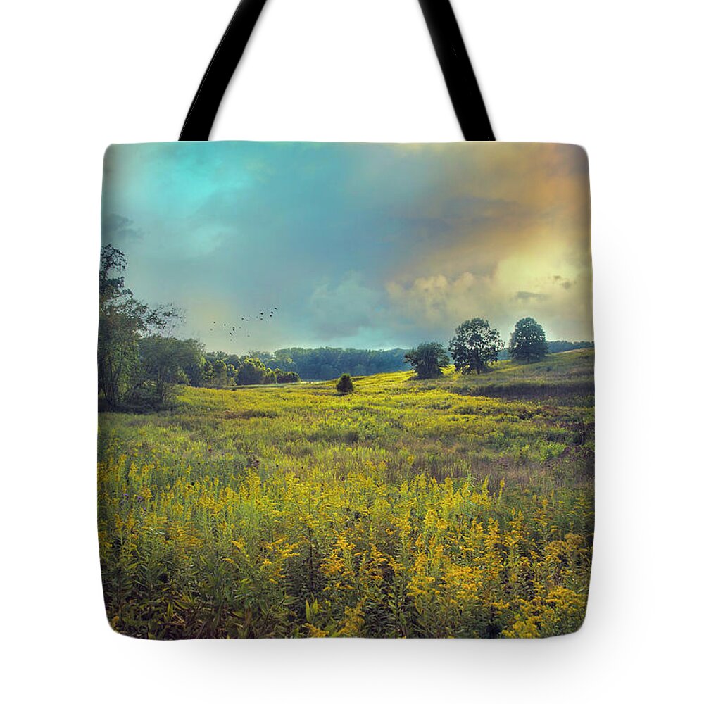 Golden Tote Bag featuring the photograph Golden Meadows by John Rivera