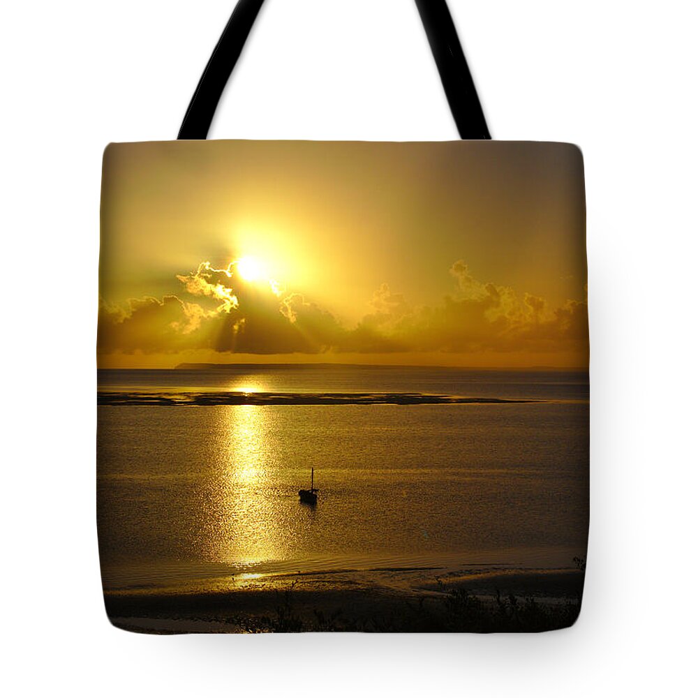 Vilanculos Tote Bag featuring the photograph Golden Sunrise by Jeremy Hayden