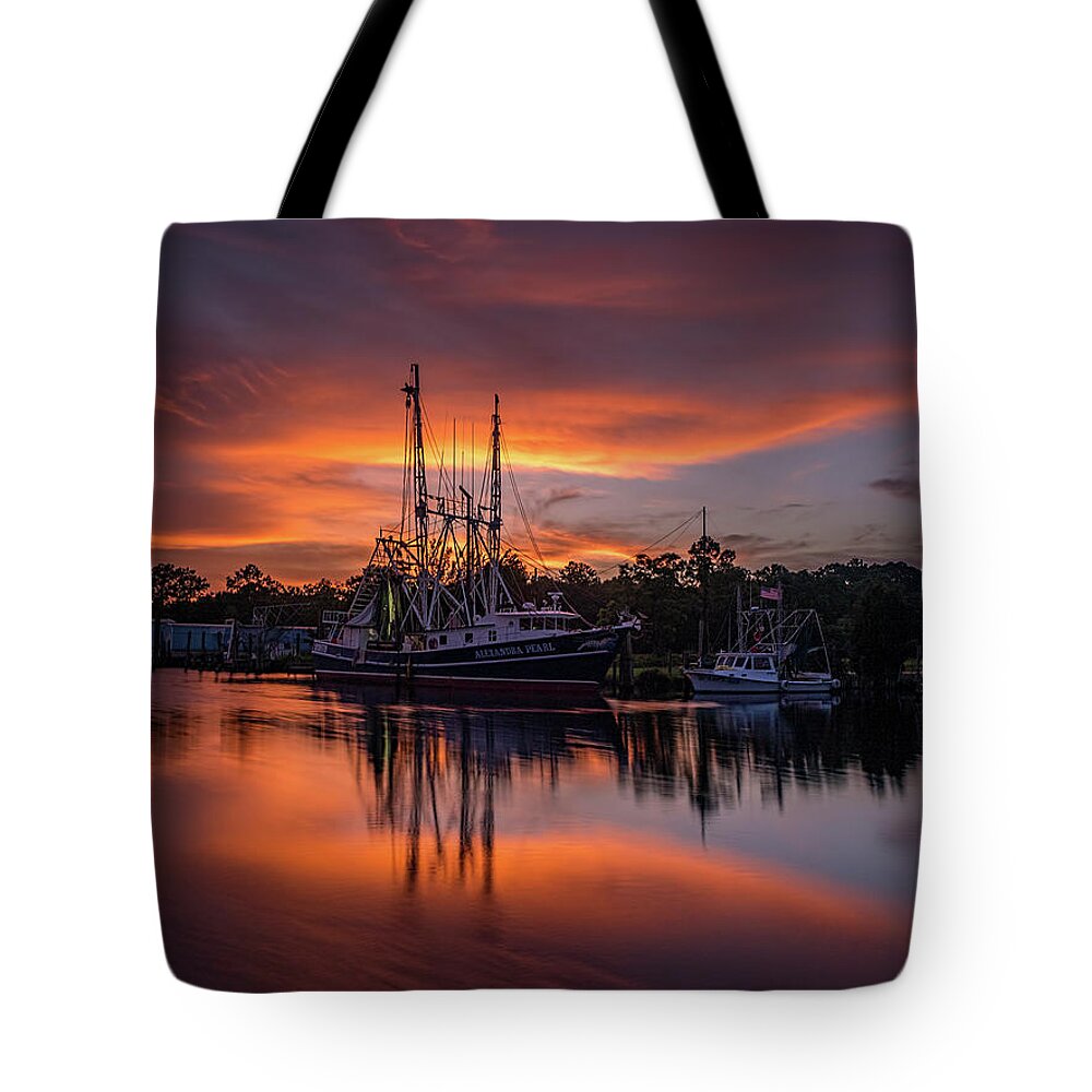 Bayou Tote Bag featuring the photograph Golden Sunset on the Bayou by Brad Boland
