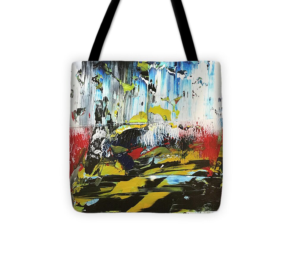 Abstract Tote Bag featuring the painting Golden Thoughts by Sima Amid Wewetzer