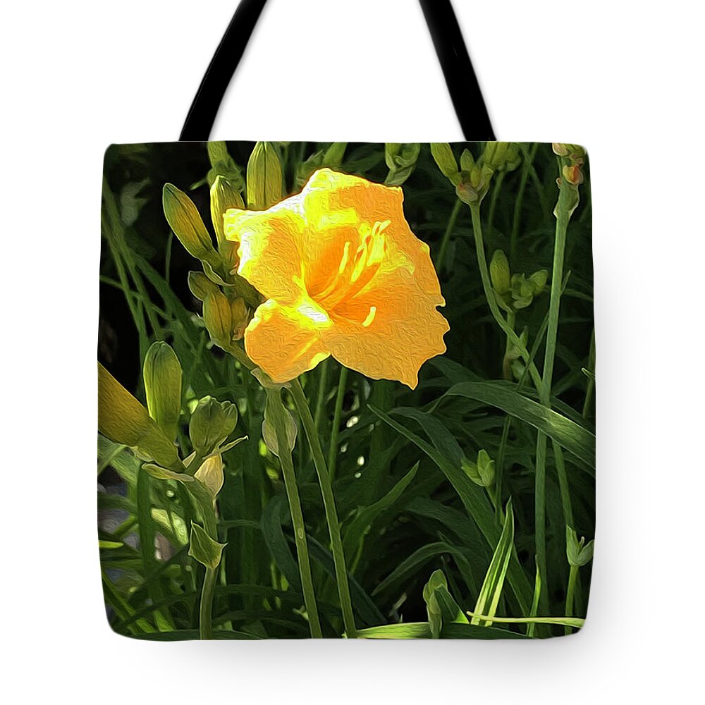  Tote Bag featuring the photograph Golden Yellow Day Lilly by Robert J Sadler