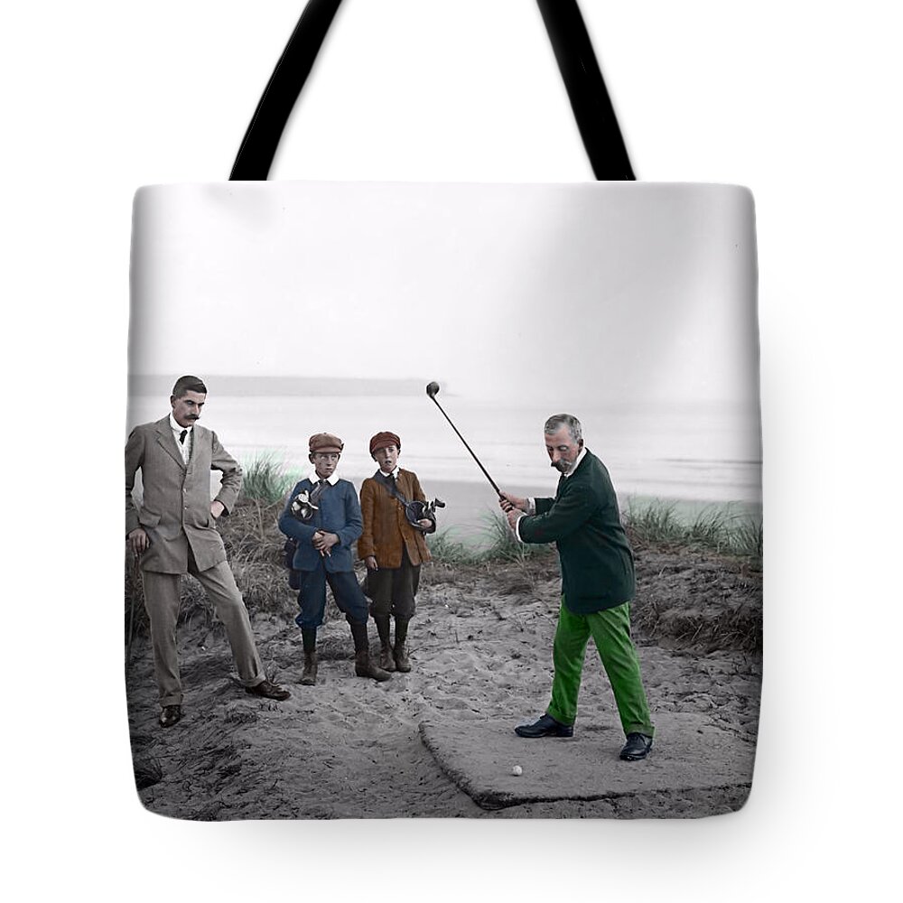 Golf Tote Bag featuring the digital art Golf 1907 Dream by Newwwman