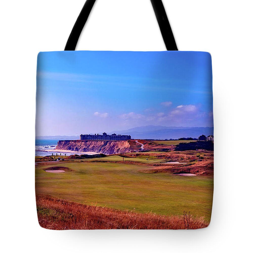 California Tote Bag featuring the photograph Golf Course On Half Moon Bay - California by Mountain Dreams