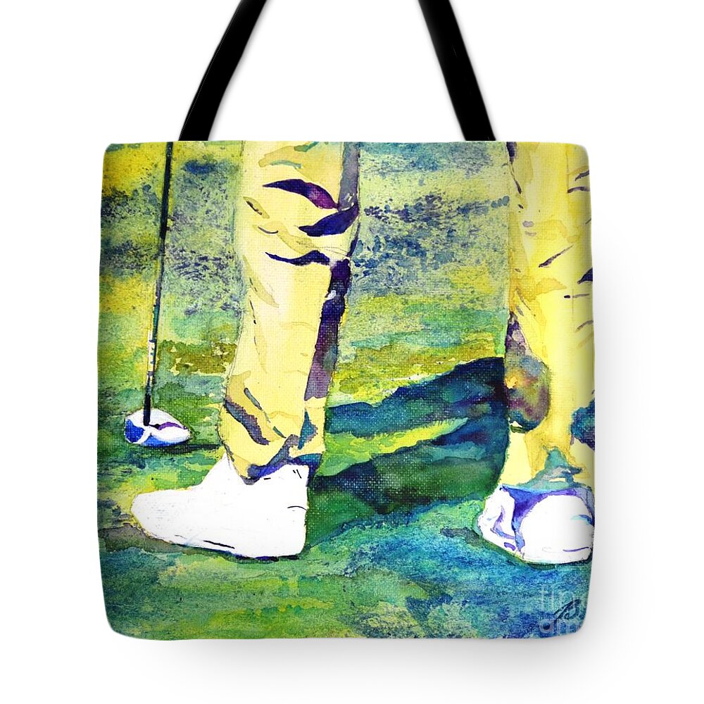 Golf Tote Bag featuring the painting Golf series - High Hopes by Betty M M Wong