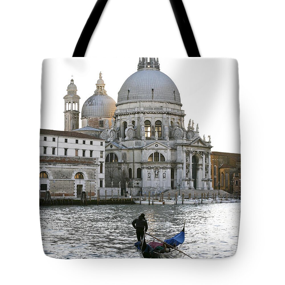 Gondola Tote Bag featuring the photograph Gondola alla Salute by Marco Missiaja