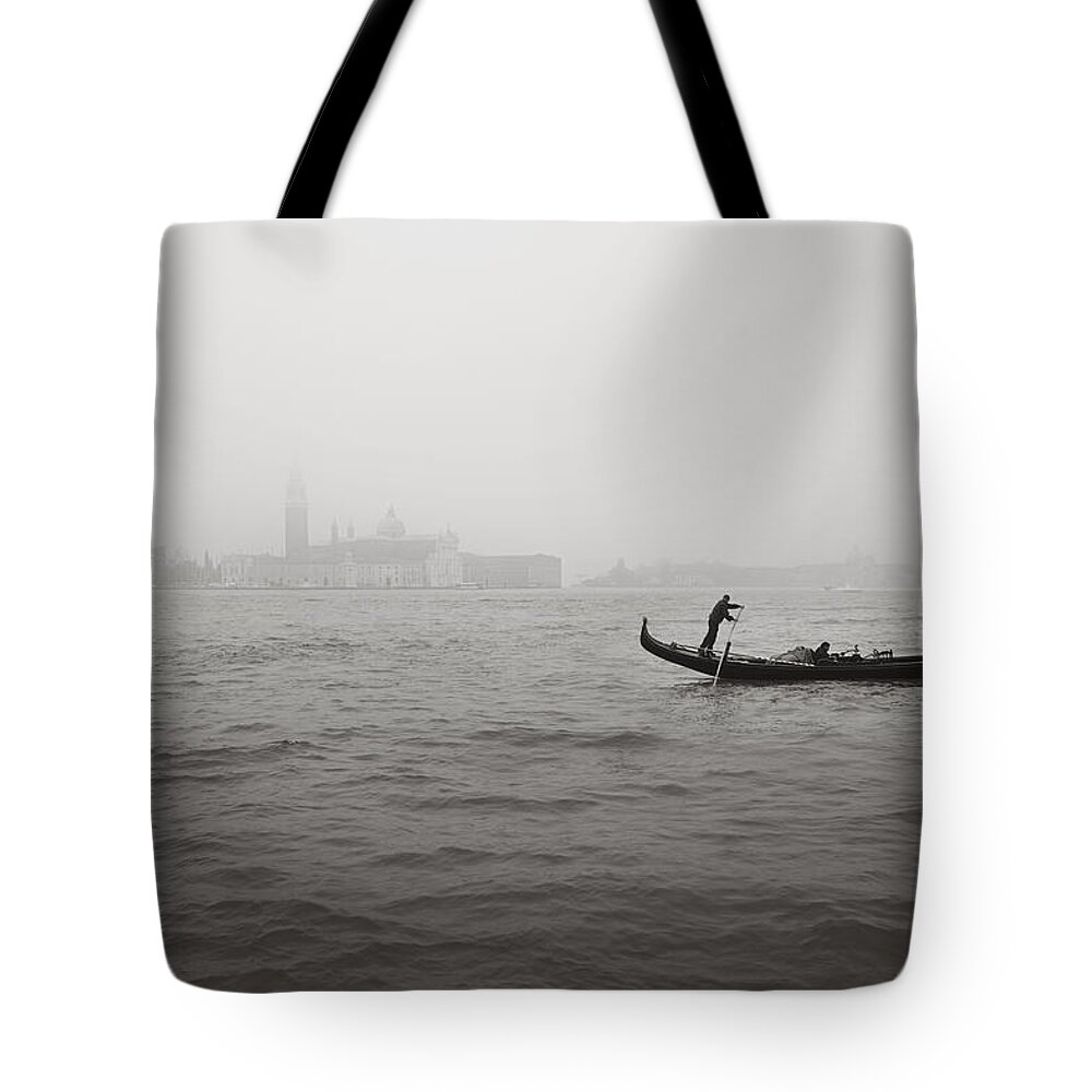 Venice Tote Bag featuring the photograph Gondola Nella Nebbia 193042x by Marco Missiaja