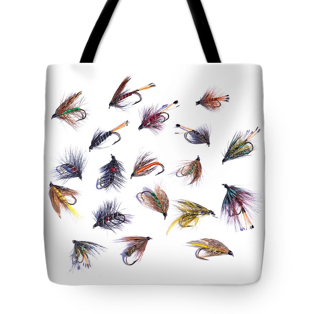 Flies Tote Bag featuring the photograph Gone Fishing by Meirion Matthias
