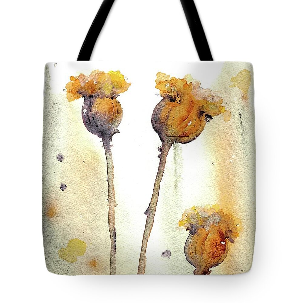 Wildflower Art Tote Bag featuring the painting Gone to Seed by Dawn Derman