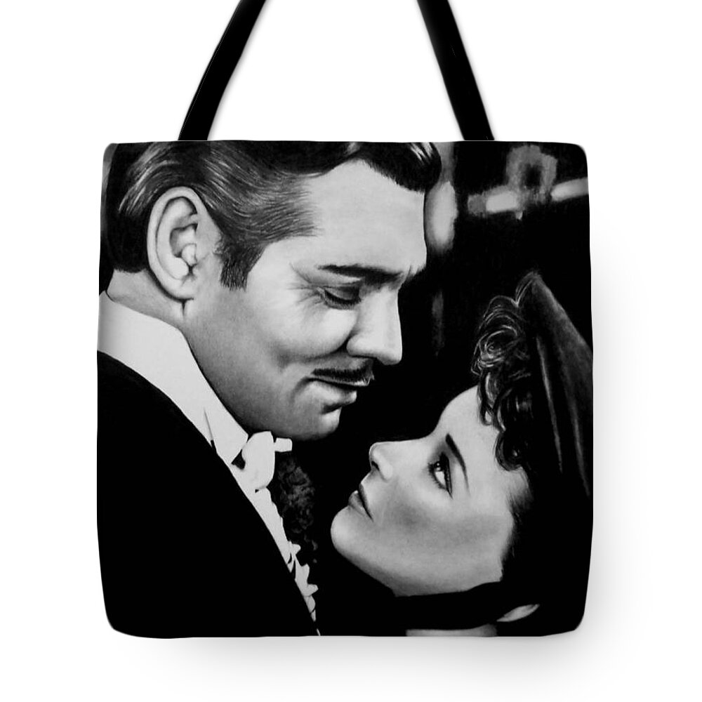 Gone With The Wind Tote Bag featuring the drawing Gone With The Wind by Rick Fortson