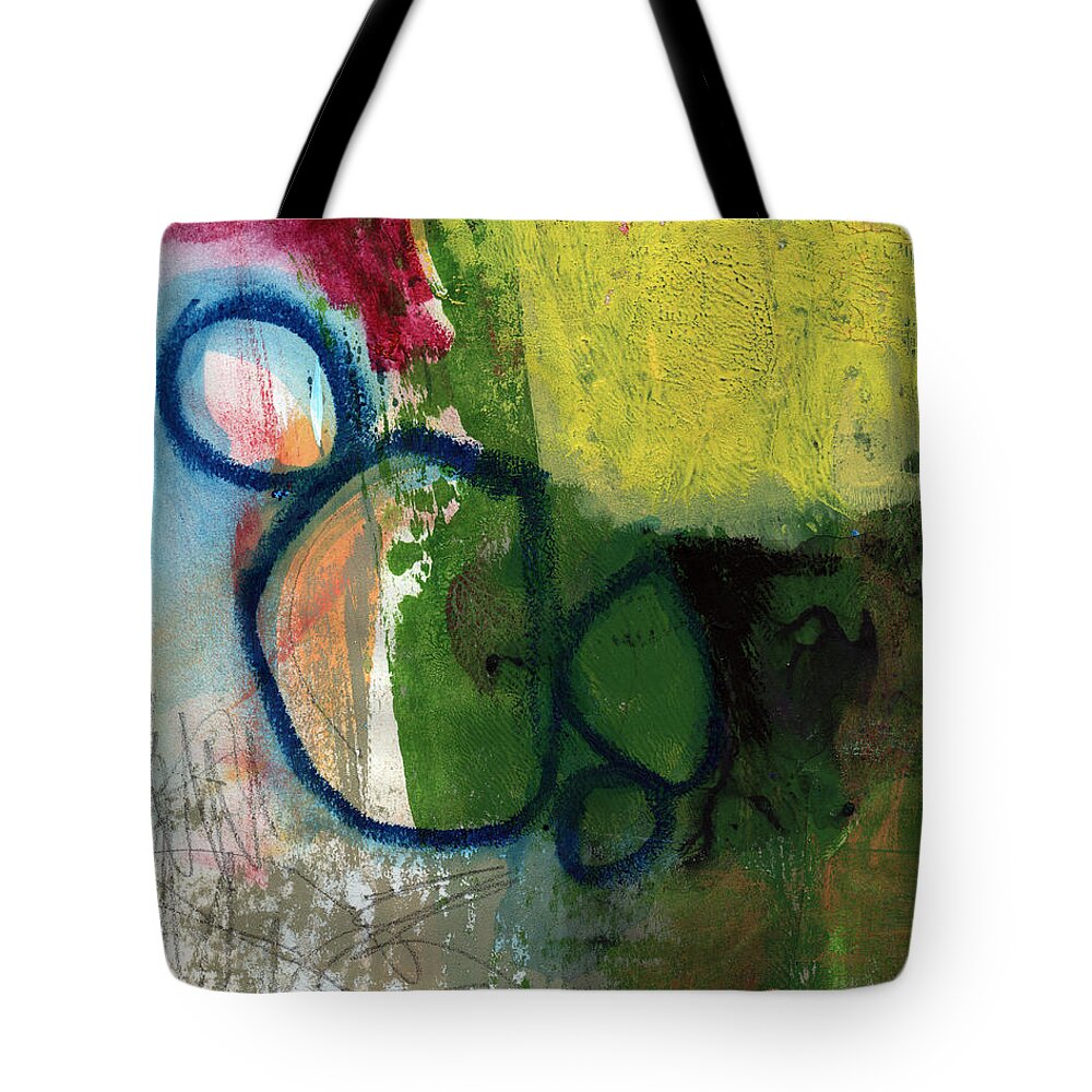 Abstract Tote Bag featuring the painting Good Day-Abstract Painting by Linda Woods by Linda Woods