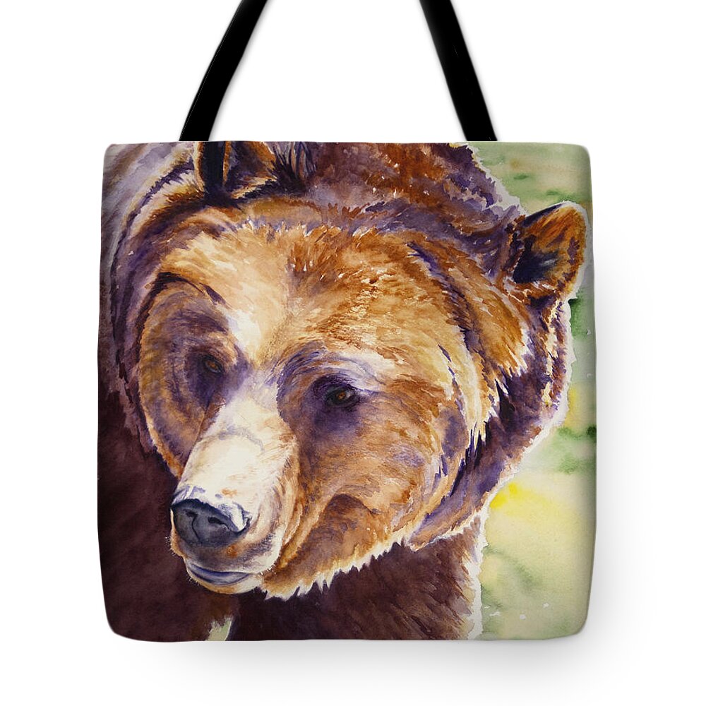 Bear Tote Bag featuring the painting Good Day Sunshine - Grizzly Bear by Marsha Karle