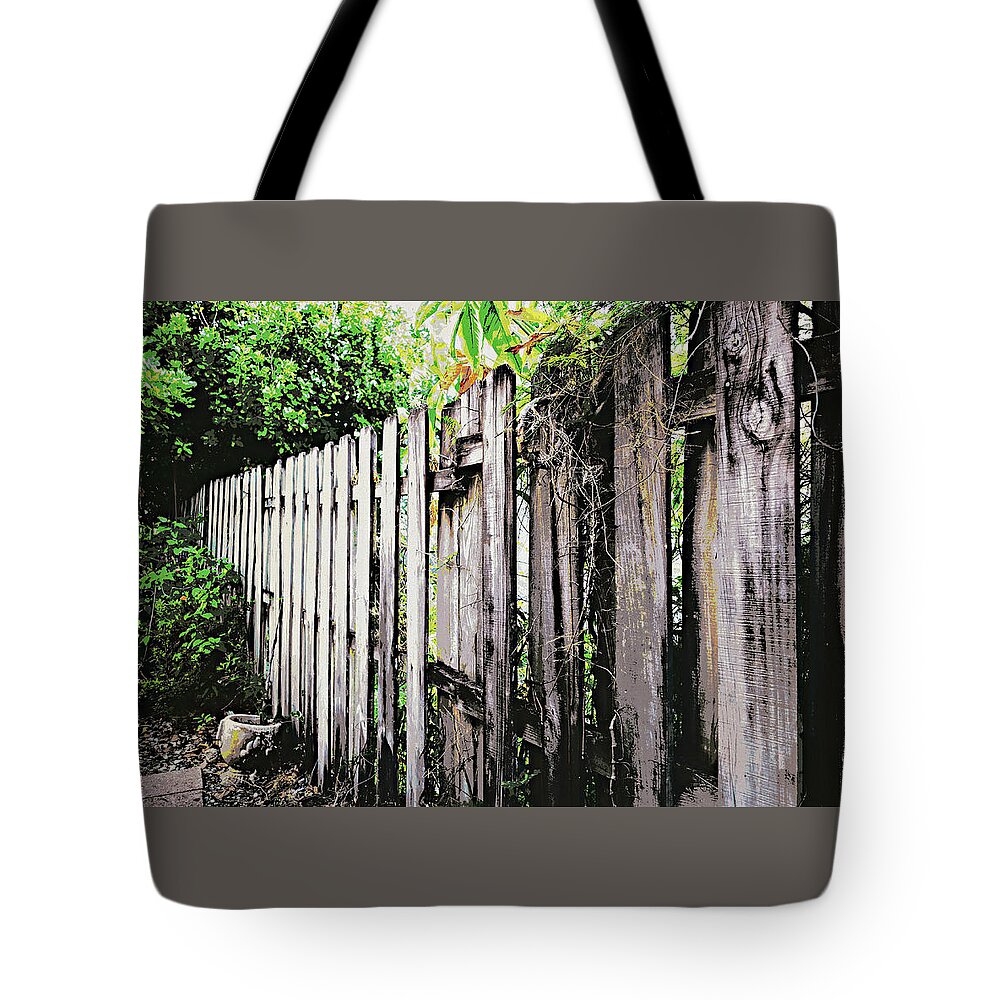 Fence Tote Bag featuring the photograph Good fences, good neighbors by Nora Martinez
