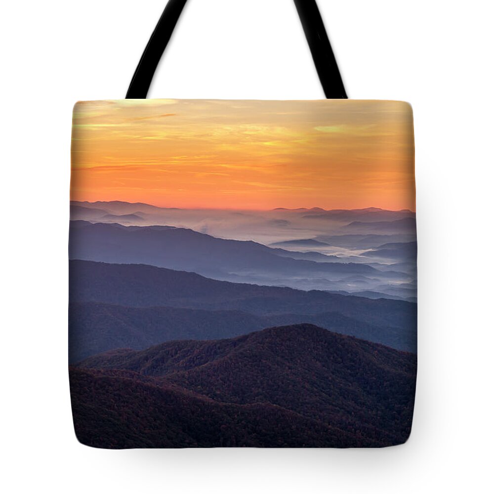 Clingmans Dome Tote Bag featuring the photograph Good Morning Clingmans Dome in the Smokies by Teri Virbickis
