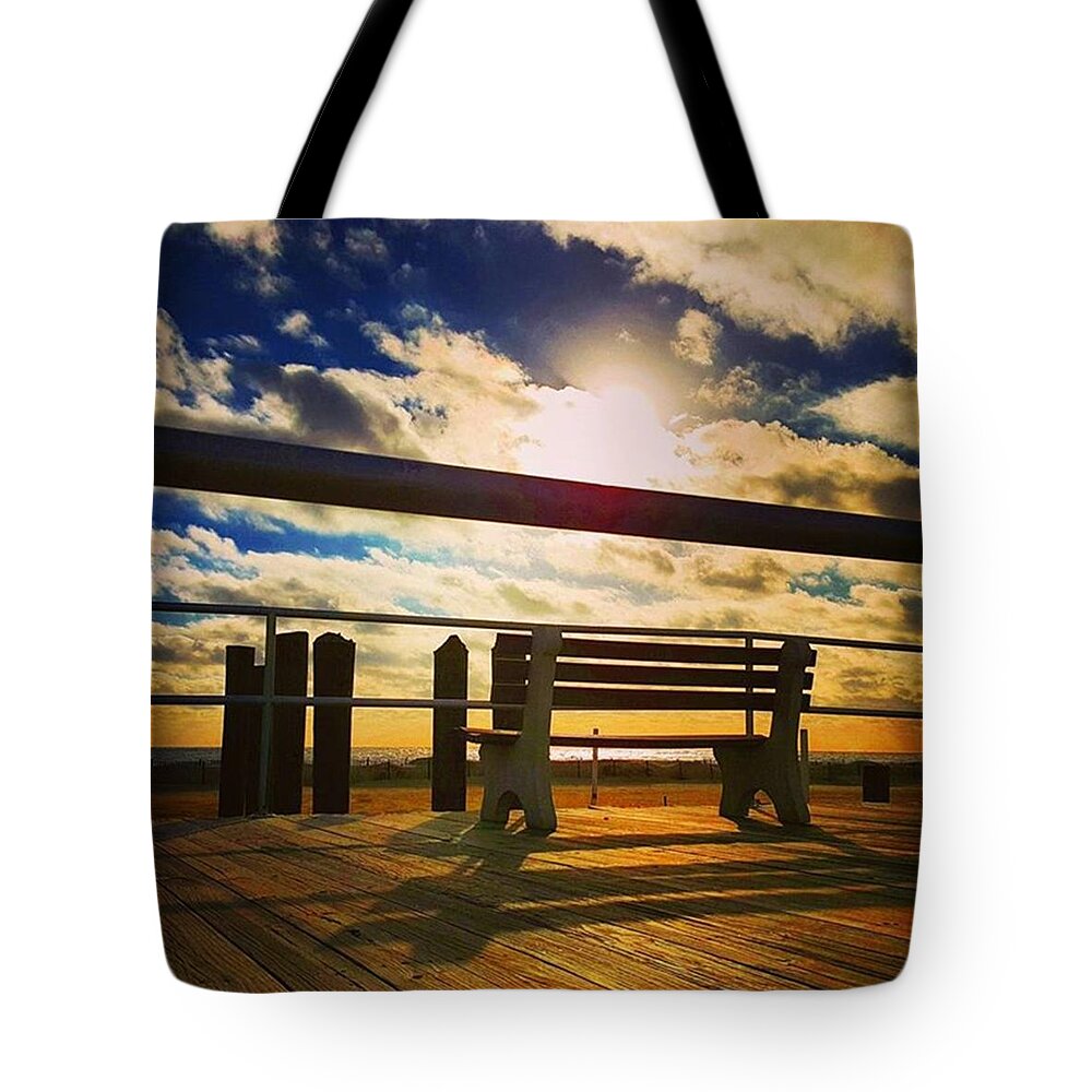 Silhouette Tote Bag featuring the photograph Jersey Shore Sunrise by Lauren Fitzpatrick