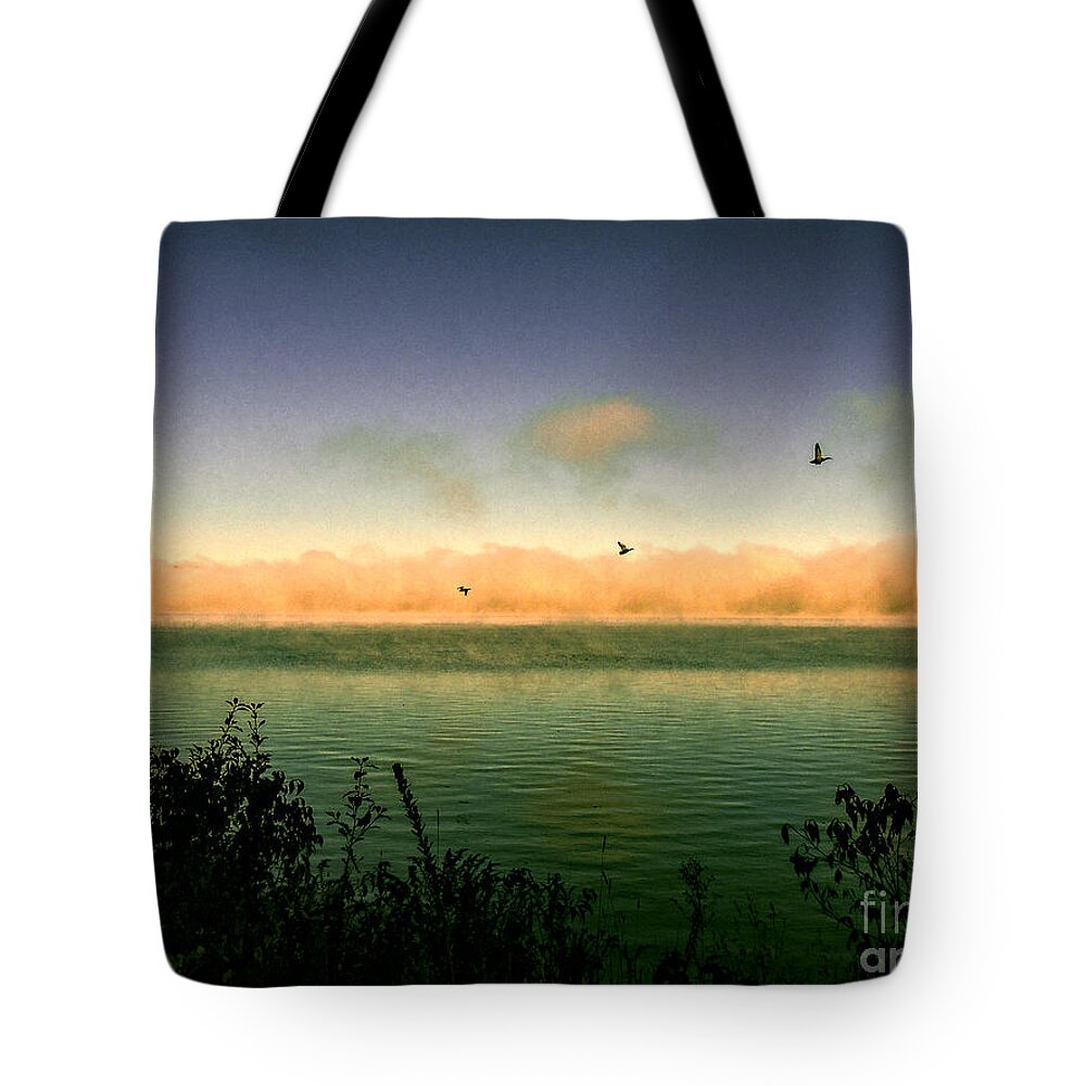 Lake Tote Bag featuring the photograph Good Morning Lake Winnisquam by Mim White