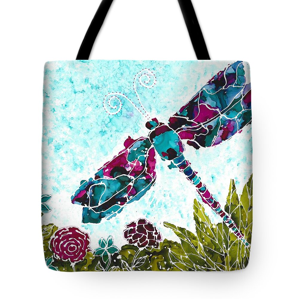 Dragonfly Tote Bag featuring the painting Good Vibrations II by Kathryn Riley Parker