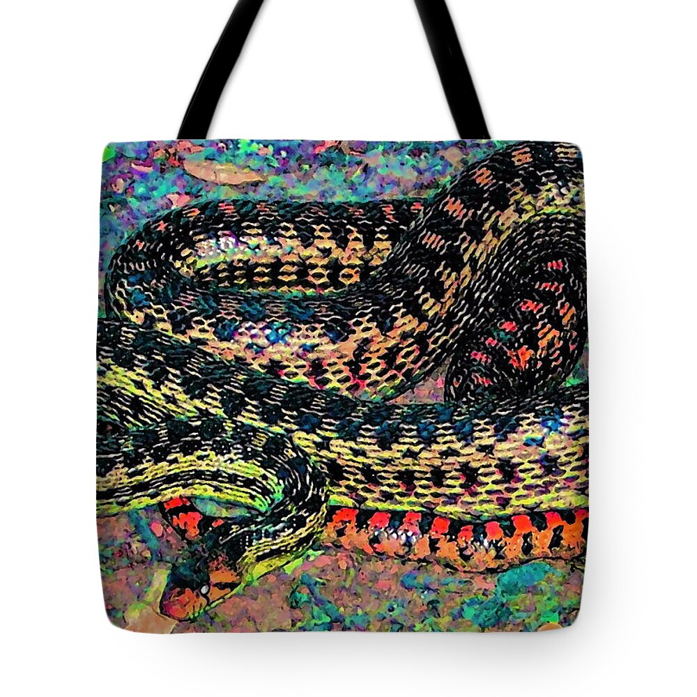Nature Tote Bag featuring the photograph Gopher Snake by Pamela Cooper