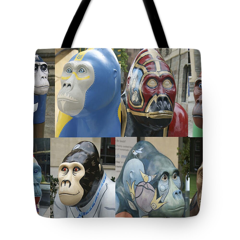 Gorilla Tote Bag featuring the photograph Gorillas In The Street by David Birchall