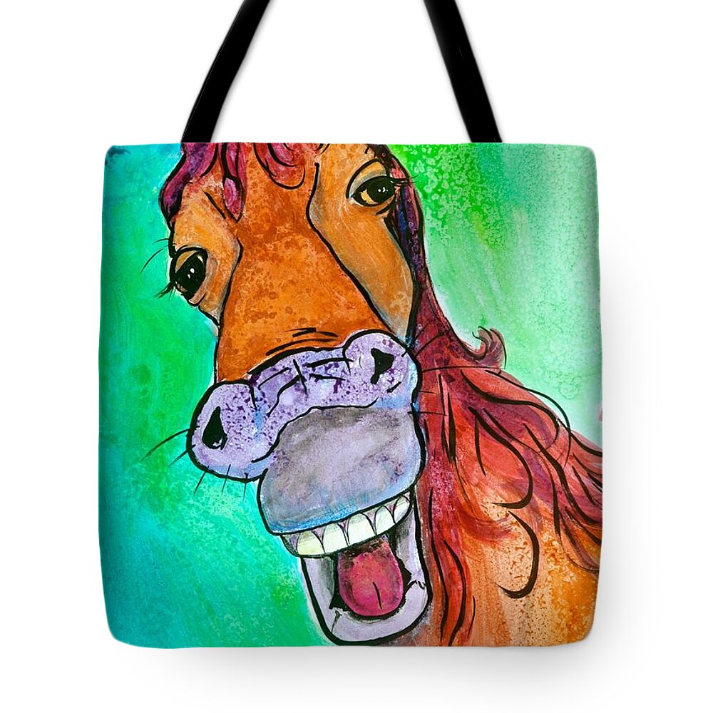 Gossip Tote Bag featuring the painting Gossip by Debi Starr