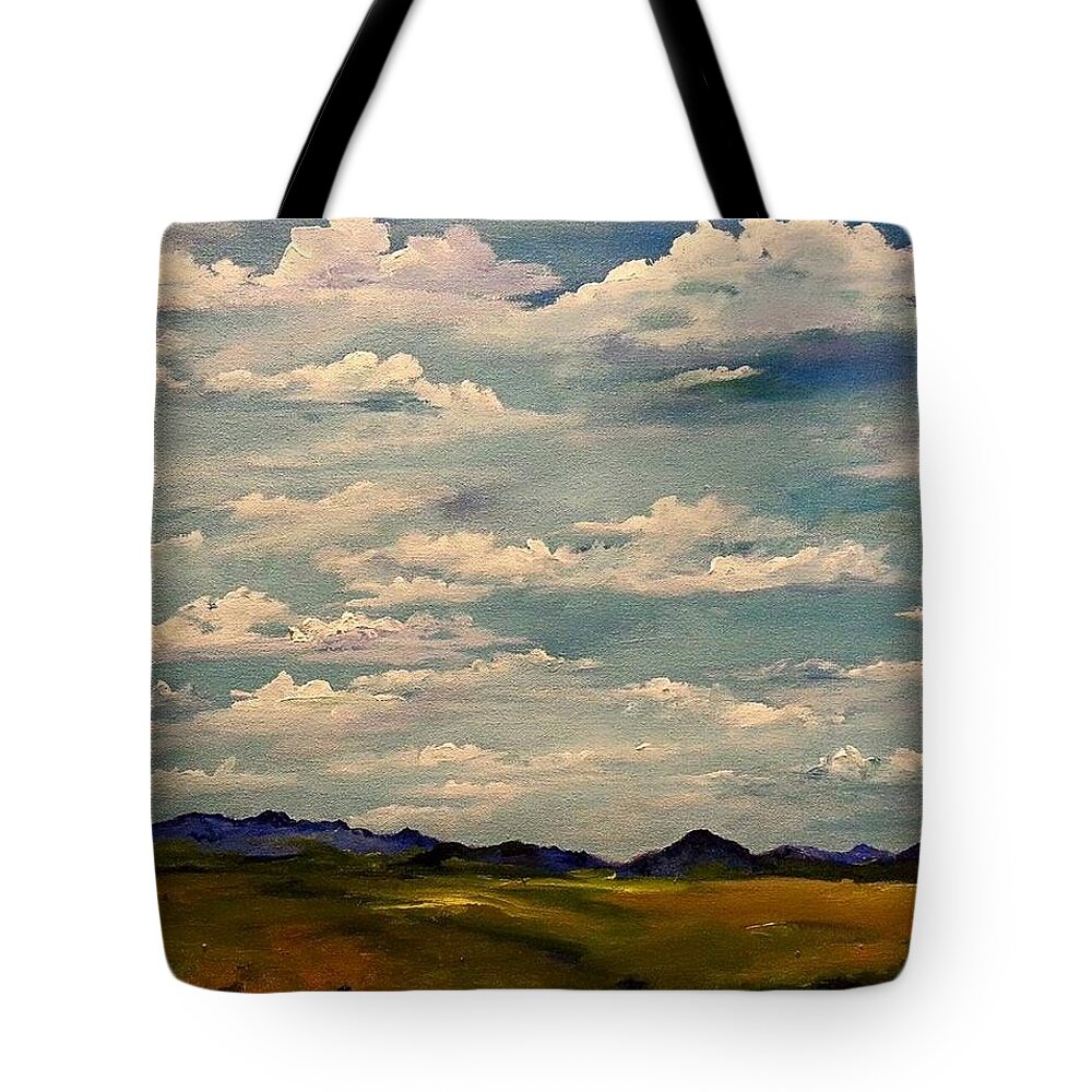 Clouds Tote Bag featuring the painting Got Clouds by Cheryl Nancy Ann Gordon