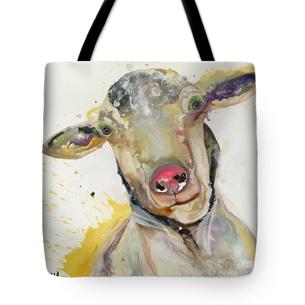 Sheep Tote Bag featuring the painting Got Wool by Kasha Ritter