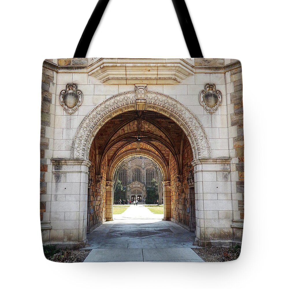 Ann Arbor Tote Bag featuring the photograph Gothic Archway Photography by Phil Perkins