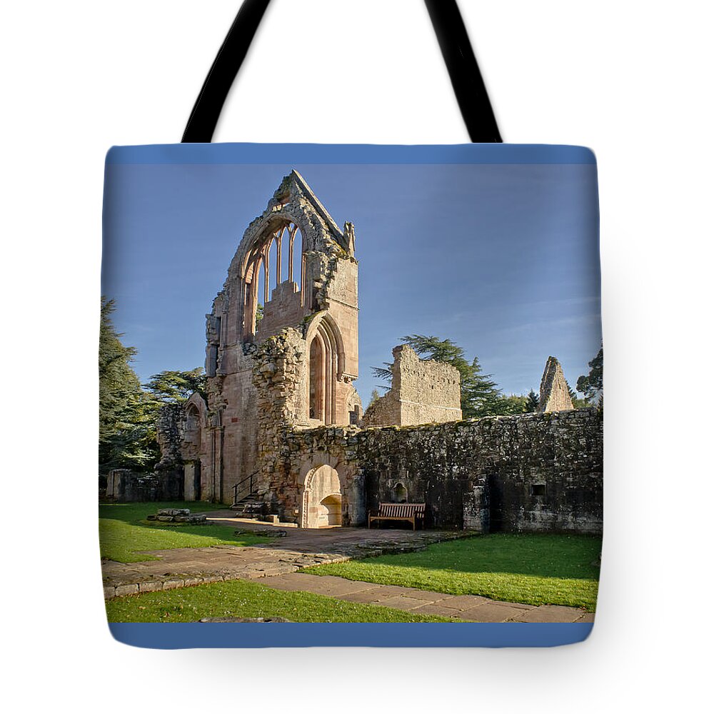 Ruins Tote Bag featuring the photograph Gothic ruins. Dryburgh Abbey. by Elena Perelman