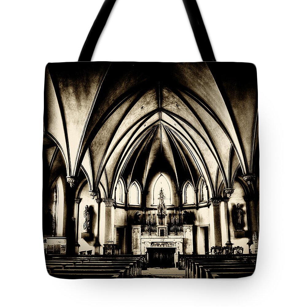 Church Tote Bag featuring the photograph Gothic Silence by Paul W Faust - Impressions of Light