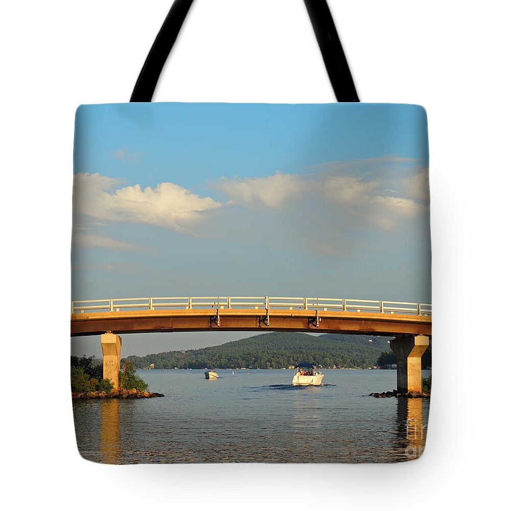 Bridge Tote Bag featuring the photograph Governor's Island Bridge by Mim White