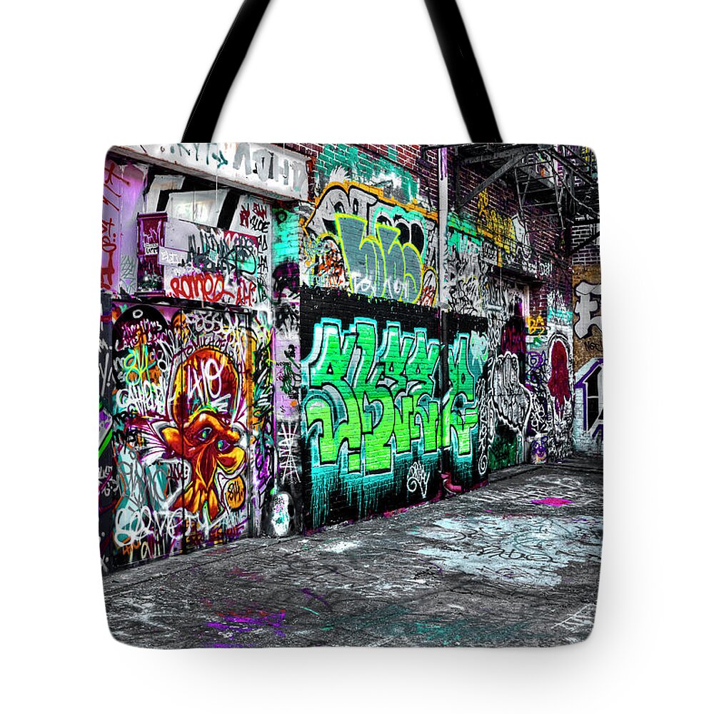 Paint Tote Bag featuring the photograph Graffiti Alley by Reynaldo Williams