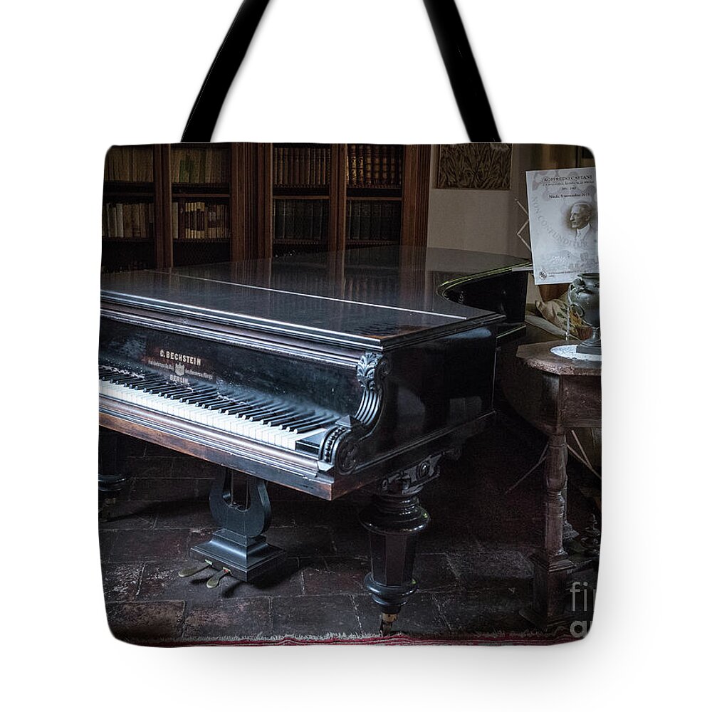 Grand Tote Bag featuring the photograph Grand Piano, Ninfa, Rome Italy by Perry Rodriguez