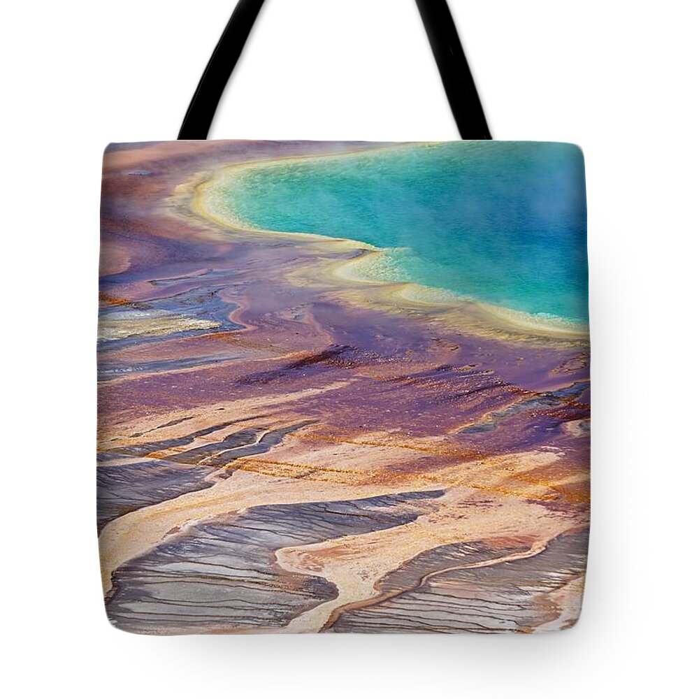 Grand Tote Bag featuring the photograph Grand Prismatic Spring 2 by Tranquil Light Photography